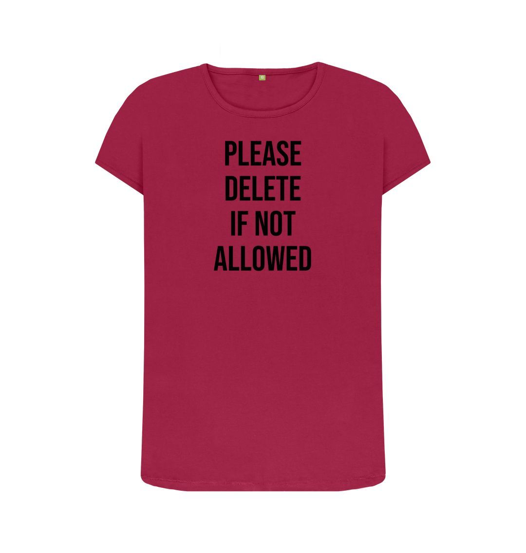 Cherry Please Delete Women's Crew Neck T-Shirt