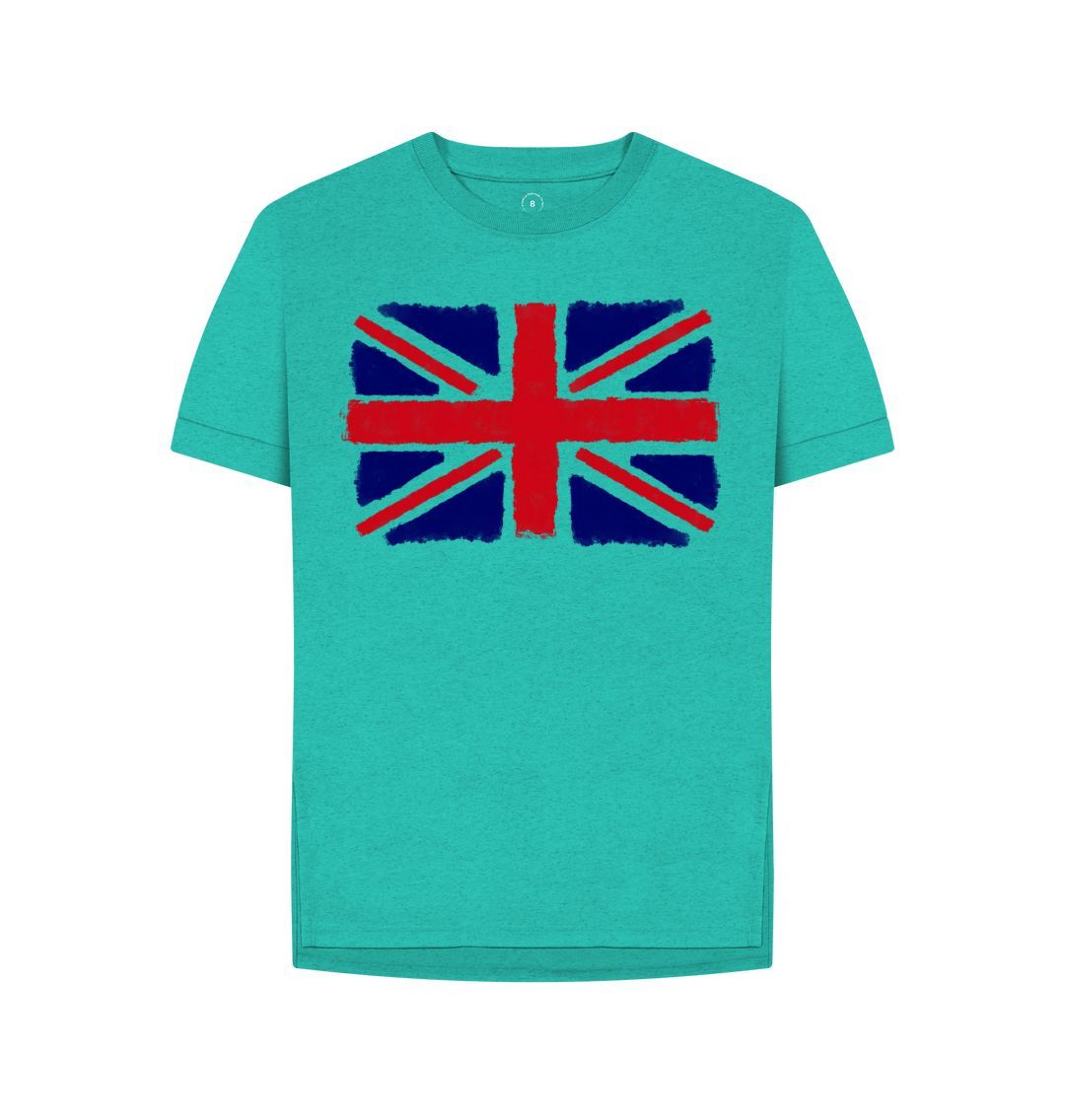 Seagrass Green Union Jack Women's Remill Relaxed Fit T-Shirt