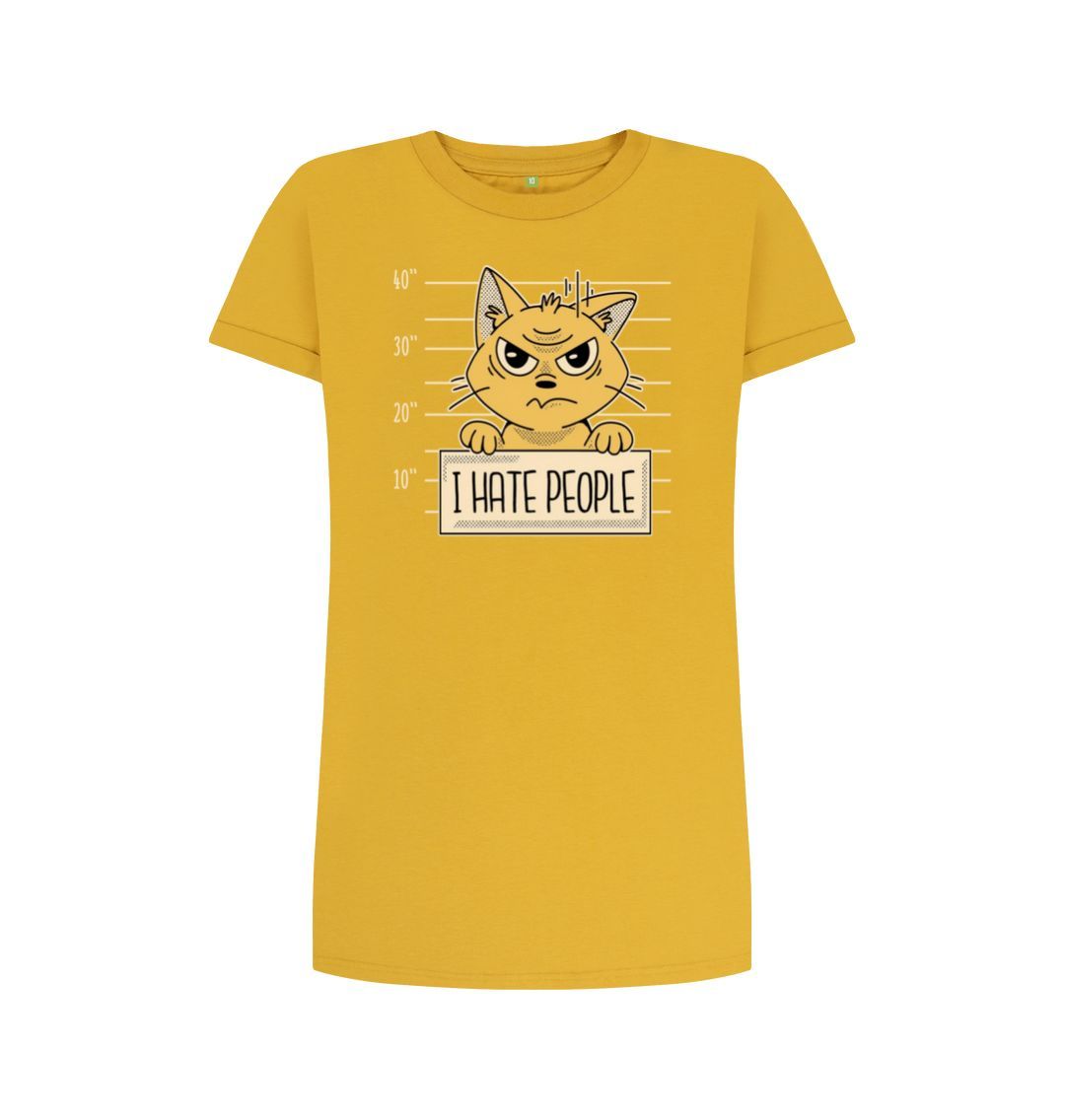 Mustard I Hate People Women's T-Shirt Dress