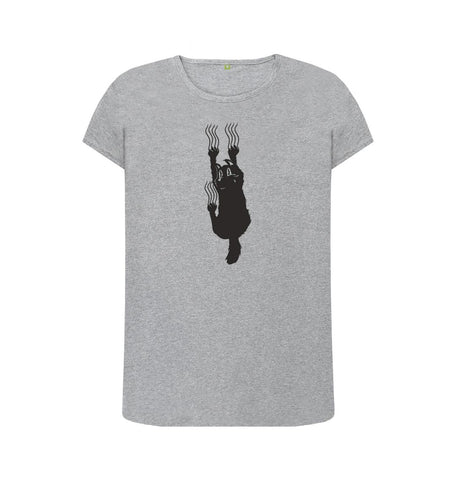 Athletic Grey Hang In There Cat Women's Crew Neck T-Shirt