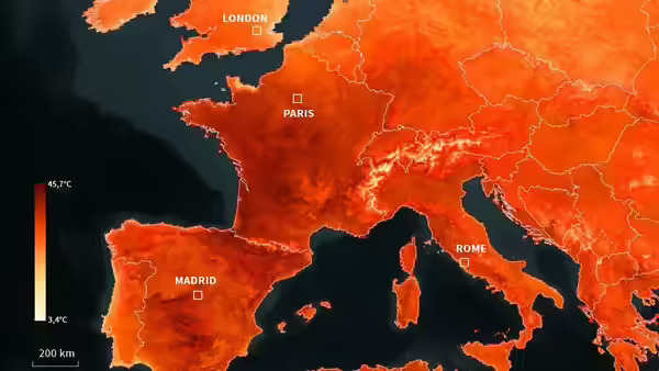 temperatures across Europe