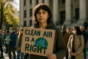 EPA Power Repeal documents beside a power plant emissions chart