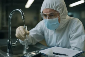 PFAS Compliance Delays shown through water testing equipment at a public utility lab